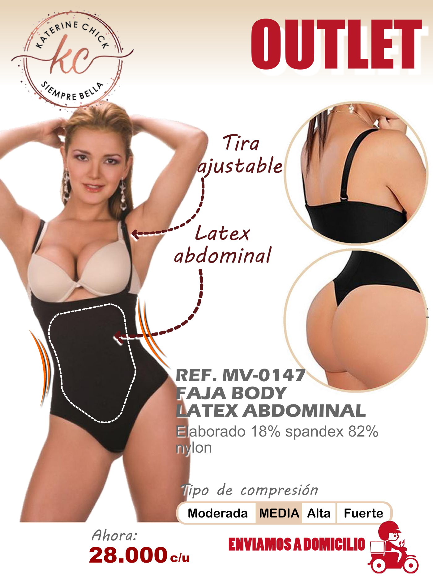 faja body latex abdominal